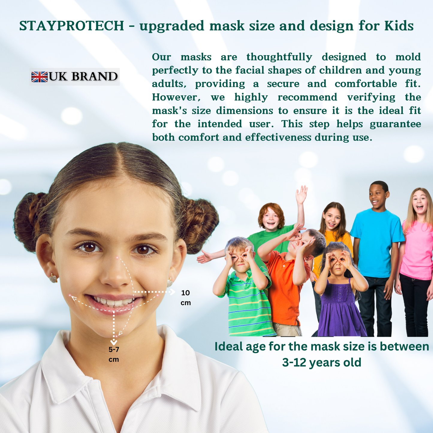 STAYPROTECH Nebuliser replacement accessories set for Kid's - Mask, Medicine chamber, 2.1m nebuliser tubing.