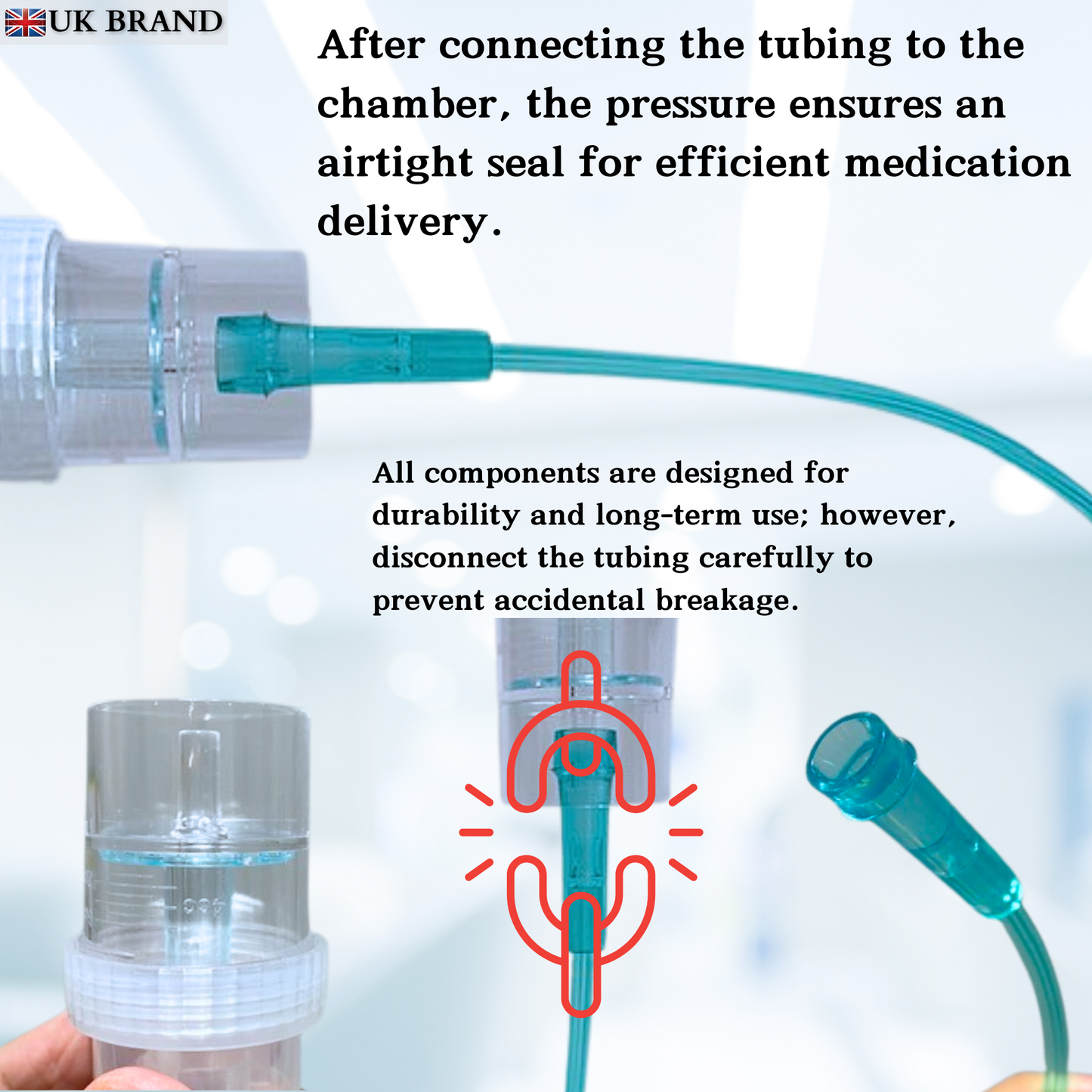 STAYPROTECH Nebuliser replacement accessories set for Kid's - Mask, Medicine chamber, 2.1m nebuliser tubing.