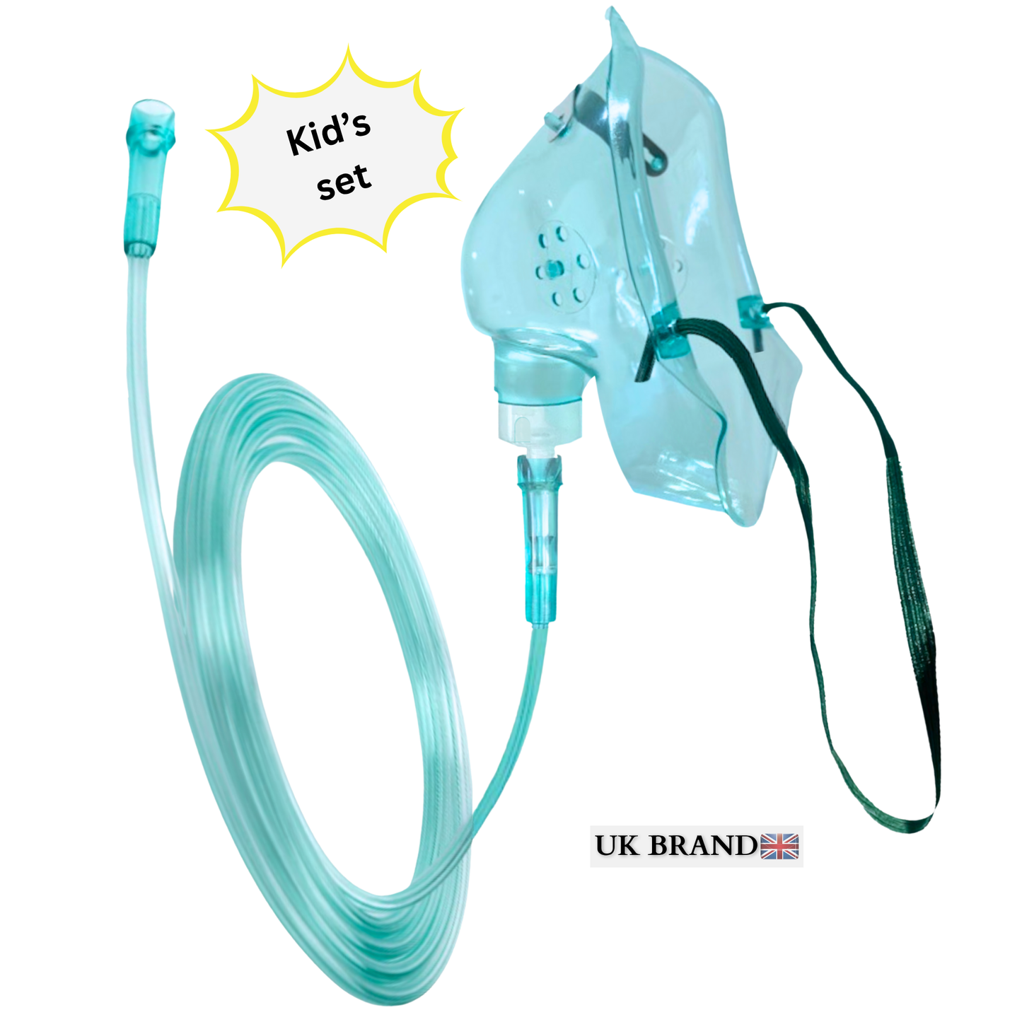 STAYPROTECH Oxygen Mask with 2.1m Tubing Medical Oxygen Mask for Kid’s. Enhances Oxygen Therapy at Home. Comfortable Fit, Adjustable Strap & Soft Medical Grade PVC.