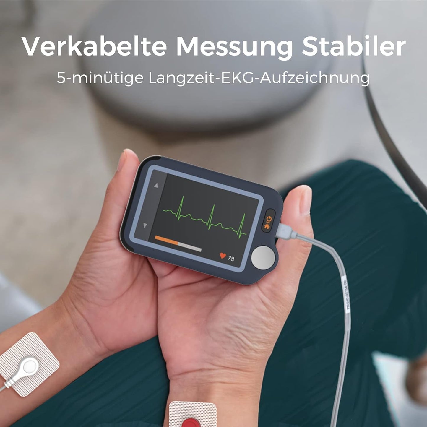 Portable ECG Monitor with Touch Screen, 30s/60s/5min ECG Recording, AI ECG Analysis, Home ECG Machine Supports Dual Users, Mobile Hearth Monitor, Unlimited Storage on Phone & PC