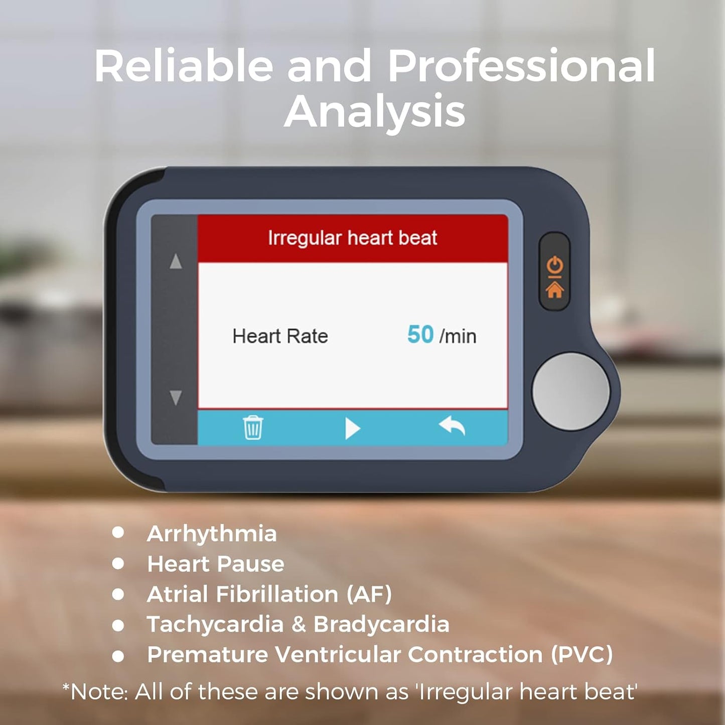 Portable ECG Monitor with Touch Screen, 30s/60s/5min ECG Recording, AI ECG Analysis, Home ECG Machine Supports Dual Users, Mobile Hearth Monitor, Unlimited Storage on Phone & PC
