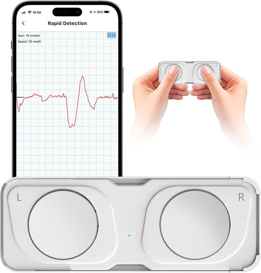 ECG Monitor, Portable ECG Monitor, Heart Rate Monitor Device for Home Use, Compatible with Smartphone，No Subscription