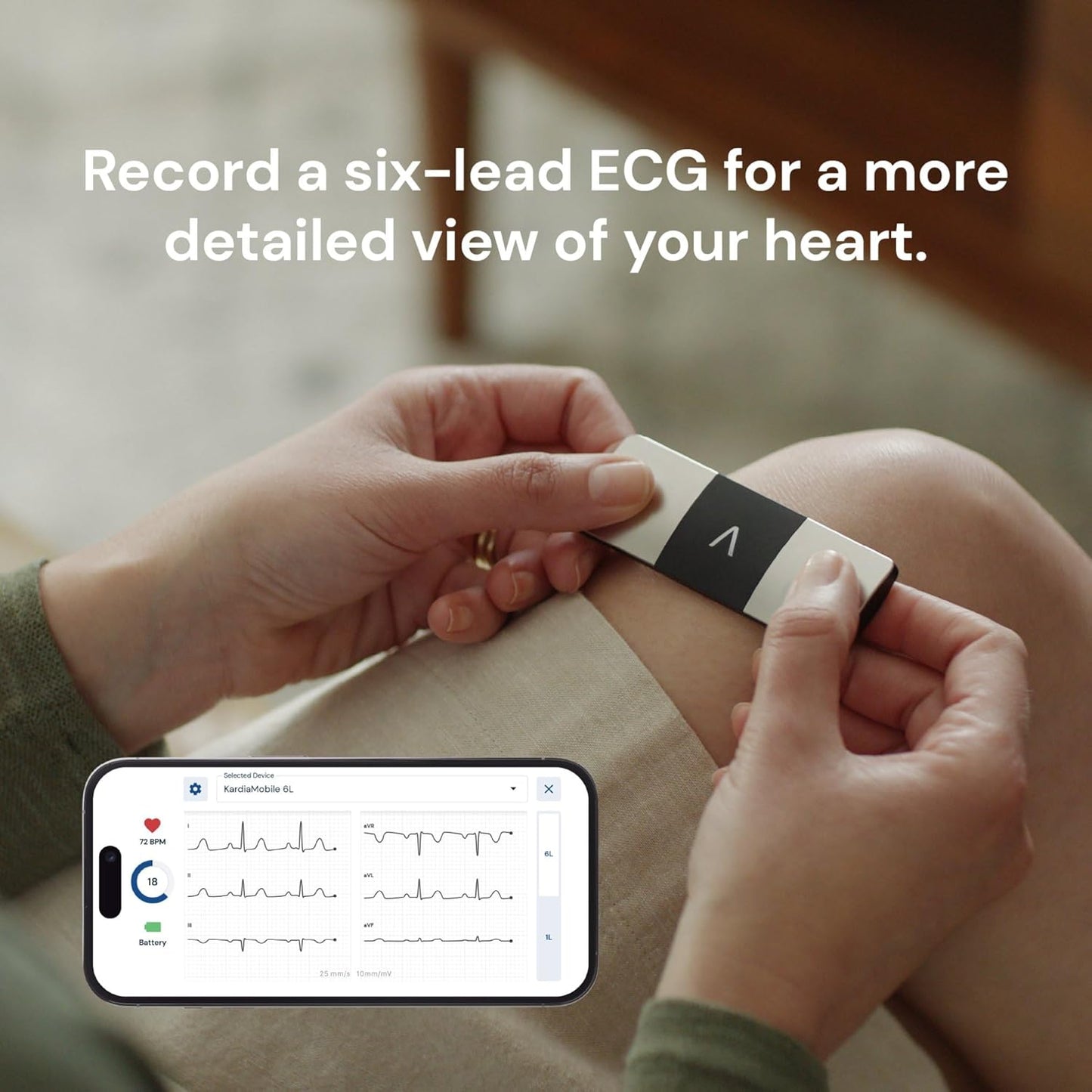 Smart Portable 6-Lead Personal ECG Heart Rate Monitor - Detects Atrial Fibrillation, Trusted by the NHS, Results in 30 Seconds, Works with Most Smartphones, Supporting British Heart Foundation