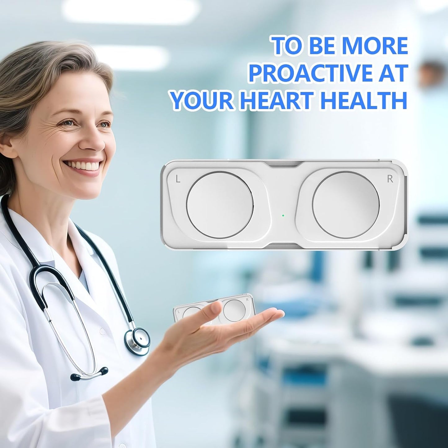 ECG Monitor, Portable ECG Monitor, Heart Rate Monitor Device for Home Use, Compatible with Smartphone，No Subscription
