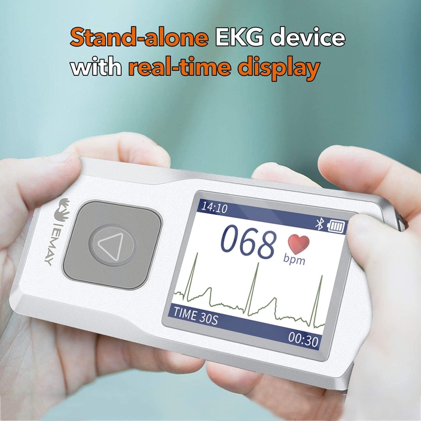 Portable ECG/EKG Monitor (Record ECG Without Smartphone) | Standalone Personal ECG Device with Screen & Data Storage | No Subscription Required