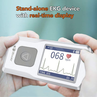Portable ECG/EKG Monitor (Record ECG Without Smartphone) | Standalone Personal ECG Device with Screen & Data Storage | No Subscription Required
