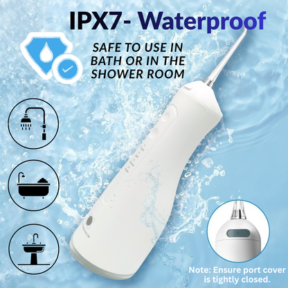 STAYPROTECH Water Flosser for Teeth Cordless and Rechargeable Dental Flosser. 300ml Tank capacity with 4 Nozzles, 4 Modes, Powerful Plaque Remover for Teeth (White)