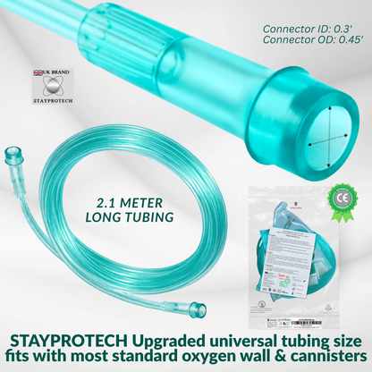 STAYPROTECH High Concentration Oxygen Mask with Reservoir Pouch and 2.1m Tubing – Oxygen Mask for Adult that requires Efficient Oxygen Therapy.