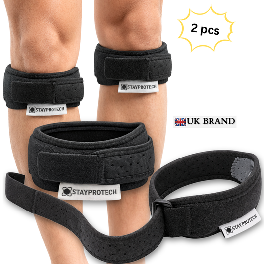 STAYPROTECH Patella Tendon Knee Strap 2 Pack – Adjustable Knee Support for Men & Women, Running Knee Support, Patella Knee Strap for Joint Stability & Comfort, Ideal for Indoor or Outdoor Training.