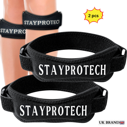 STAYPROTECH Patella Tendon Knee Strap, Pack of 2 pcs. Adjustable Knee Support for Men and Women, Knee Pain Relief Support for Running, Jogging, Hiking, Football, Squats. Ideal for Indoor and Outdoor Gym Workout.