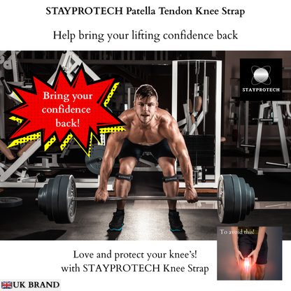 STAYPROTECH Patella Tendon Knee Strap, 2 Pack Adjustable Knee Support for Men and Women, Knee Pain Relief Support for Running, Jogging, Hiking, Football, Squats. Ideal for Indoor and Outdoor Gym Workout.