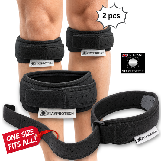 STAYPROTECH Patella Tendon Knee Strap 2 Pack – Adjustable Knee Support for Men & Women, Running Knee Support, Patella Knee Strap for Joint Stability & Comfort, Ideal for Indoor or Outdoor Training.