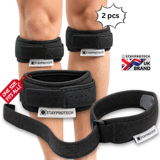 STAYPROTECH Patella Tendon Knee Strap 2 Pack – Adjustable Knee Support for Men & Women, Running Knee Support, Patella Knee Strap for Joint Stability & Comfort, Ideal for Indoor or Outdoor Training.