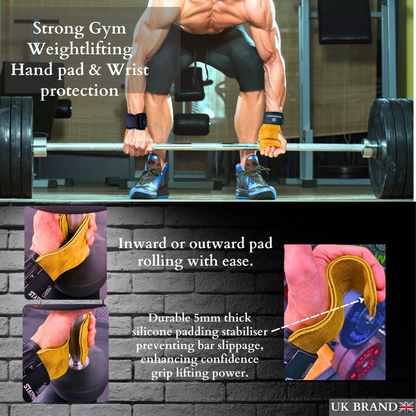 STAYPROTECH Leather Lifting Straps, Adjustable Gym Grips with Wrist Support for Men & Women – Heavy-Duty Hand Pads for Weight Lifting, Deadlifts & Powerlifting.