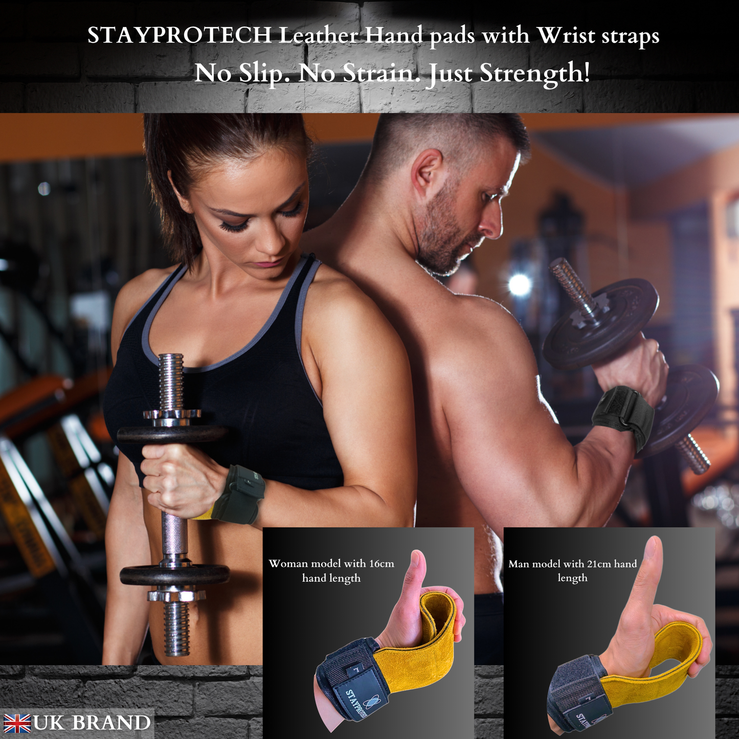 STAYPROTECH Leather Lifting Straps, Adjustable Gym Grips with Wrist Support for Men & Women – Heavy-Duty Hand Pads for Weight Lifting, Deadlifts & Powerlifting.