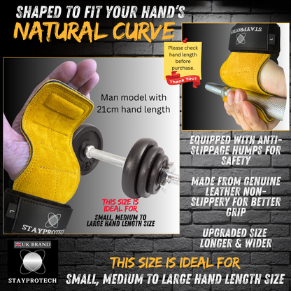 STAYPROTECH Leather Hand Pad Lifting Straps, Adjustable Gym Grips with Wrist Support for Men & Women – Heavy-Duty Hand Pads for Weight Lifting, Deadlifts & Powerlifting.