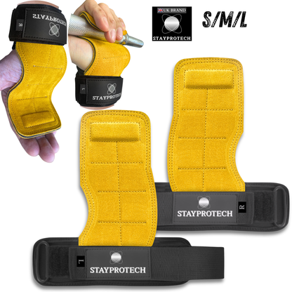 STAYPROTECH Leather Hand Pad Lifting Straps, Adjustable Gym Grips with Wrist Support for Men & Women – Heavy-Duty Hand Pads for Weight Lifting, Deadlifts & Powerlifting.