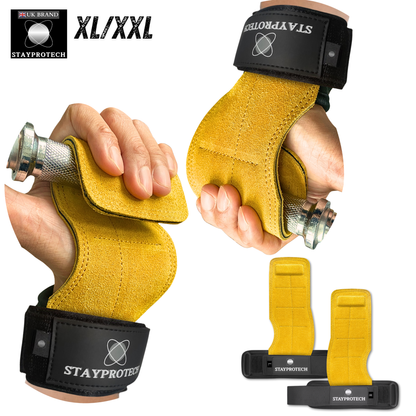 STAYPROTECH Leather Hand Pad Lifting Straps, Adjustable Gym Grips with Wrist Support for Men & Women – Heavy-Duty Hand Pads for Weight Lifting, Deadlifts & Powerlifting.