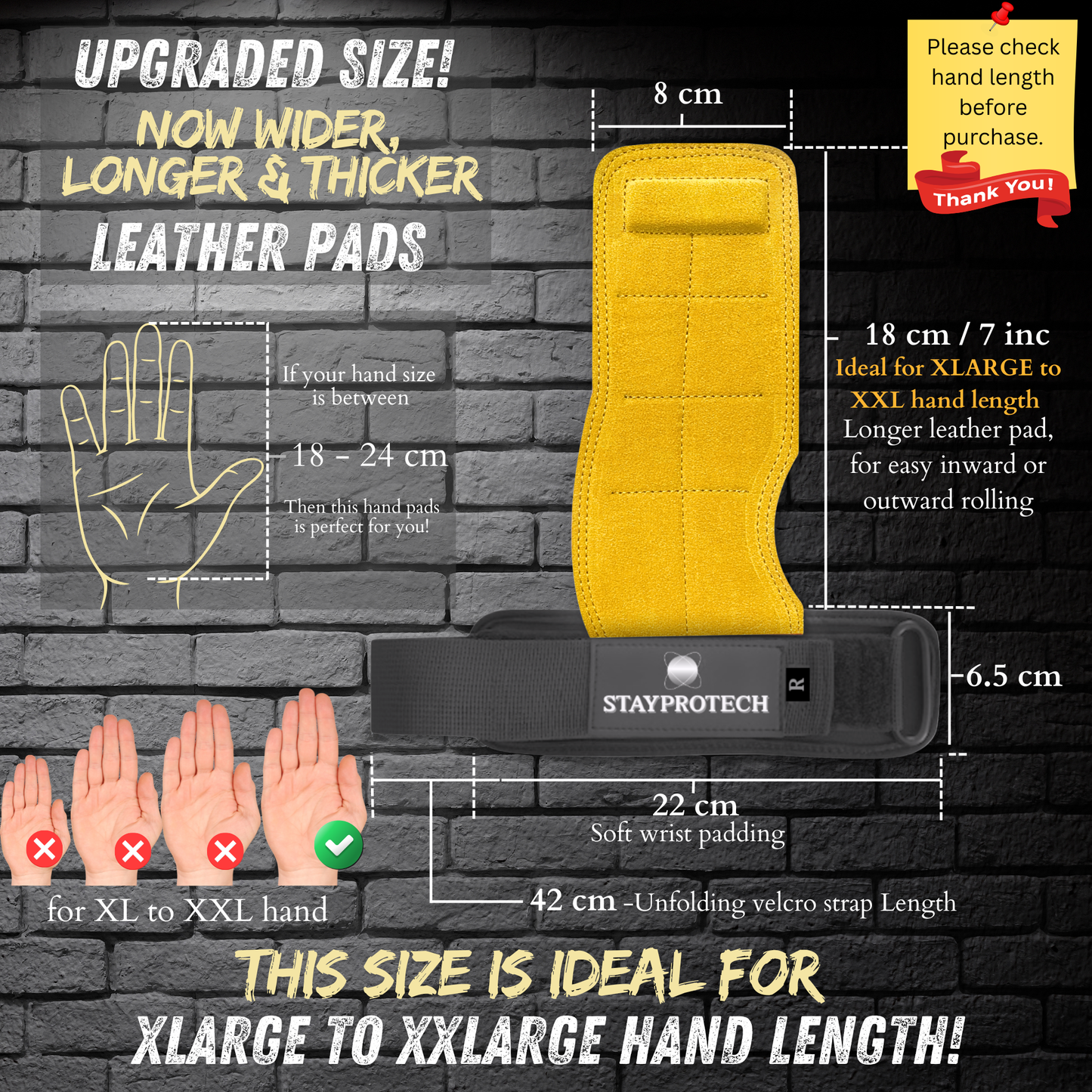 STAYPROTECH Leather Hand Pad Lifting Straps, Adjustable Gym Grips with Wrist Support for Men & Women – Heavy-Duty Hand Pads for Weight Lifting, Deadlifts & Powerlifting.