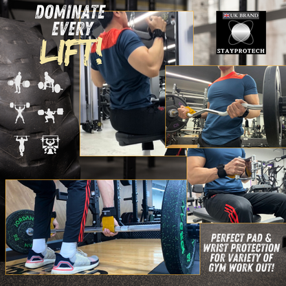 STAYPROTECH Leather Hand Pad Lifting Straps, Adjustable Gym Grips with Wrist Support for Men & Women – Heavy-Duty Hand Pads for Weight Lifting, Deadlifts & Powerlifting.