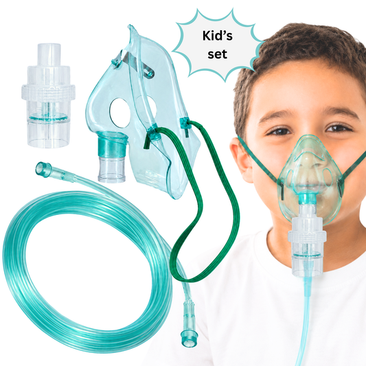 STAYPROTECH Nebuliser replacement accessories set for Kid's - Mask, Medicine chamber, 2.1m  nebuliser tubing.