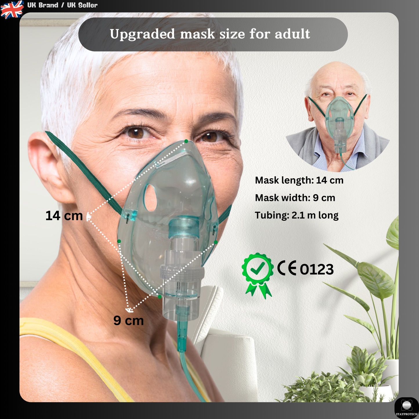 Nebuliser Replacement Set for Adult Respiratory Asthma Treatment – Includes Nebuliser Chamber, 2.1m Tubing and Mask, Universal Compatibility with most Nebuliser Machine for Adults.