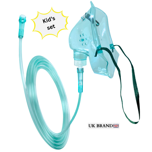 STAYPROTECH Oxygen Mask with 2.1m Tubing Medical Oxygen Mask for Kid’s. Enhances Oxygen Therapy at Home. Comfortable Fit, Adjustable Strap & Soft Medical Grade PVC.