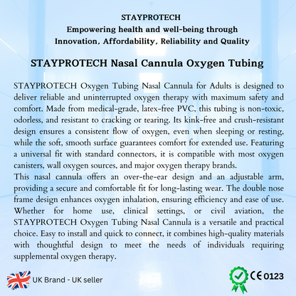 STAYPROTECH Oxygen Tubing Nasal Cannula 3PCS Green Medical Grade PVC, Kink Resistant Soft & Smooth Surface, Comfort & Convenient 2.6 m long for Long-Lasting wear.