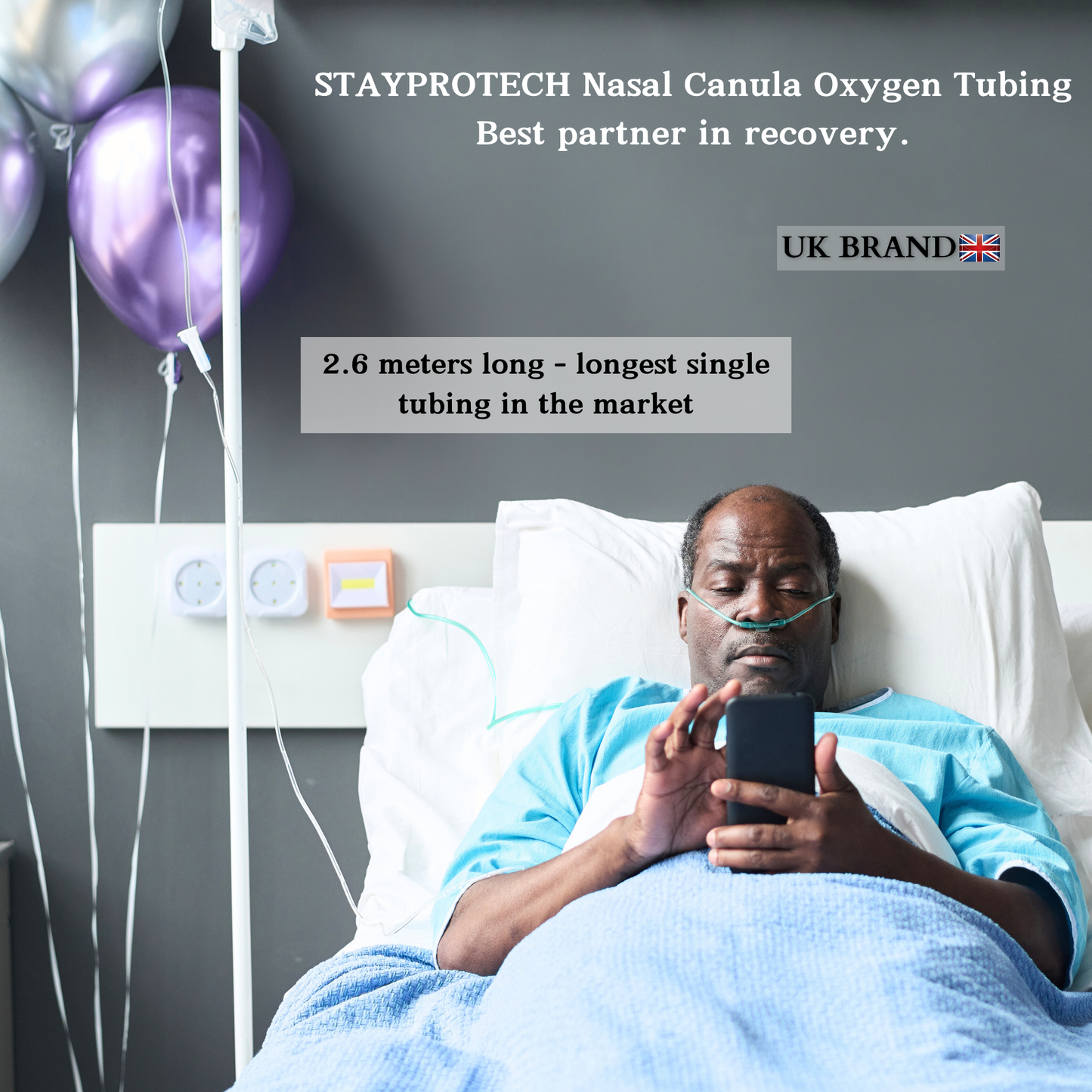 STAYPROTECH Oxygen Tubing Nasal Cannula 3PCS Green Medical Grade PVC, Kink Resistant Soft & Smooth Surface, Comfort & Convenient 2.6 m long for Long-Lasting wear.