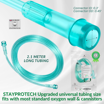 STAYPROTECH Oxygen Mask with 2.1m Tubing Medical Oxygen Mask for Kid’s. Enhances Oxygen Therapy at Home. Comfortable Fit, Adjustable Strap & Soft Medical Grade PVC.