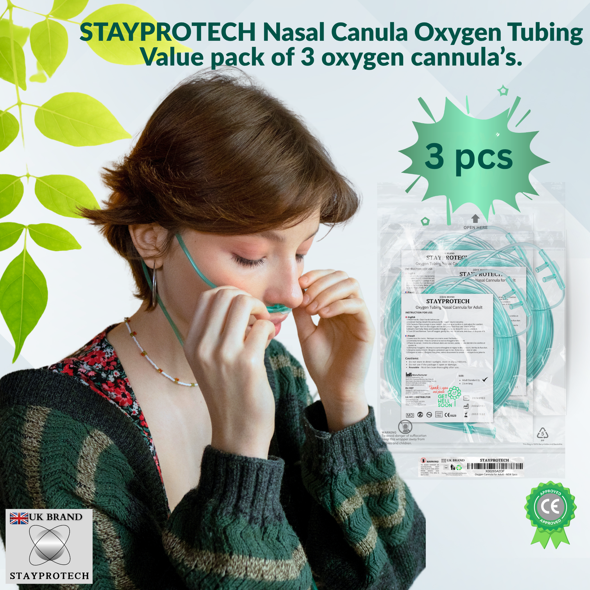 nasal cannula, nasal cannula for oxygen, oxygen tubing, long oxygen tubing