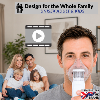 Portable Nebuliser Machine for Adults & Kids, Rechargeable USB-C & Advanced Digital Display Nebulizer with Adjustable Mist steam inhaler, Silent Handheld sinus steamer Mesh nebuliser.