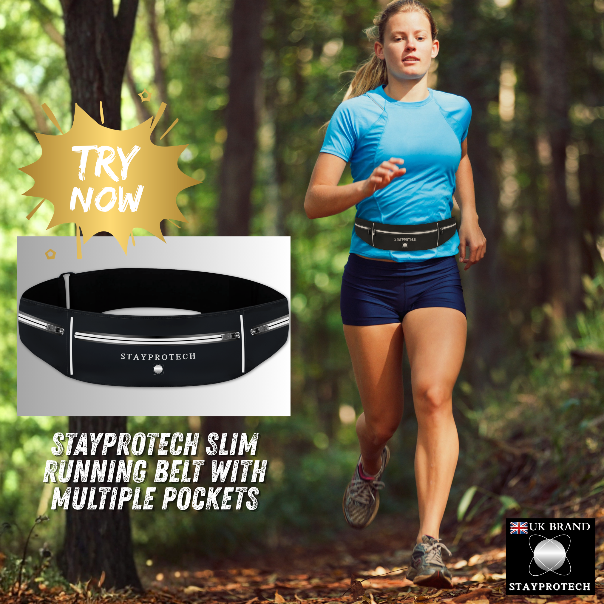Running belt, Running belt for men, Running belt with phone pocket. reflective running belt