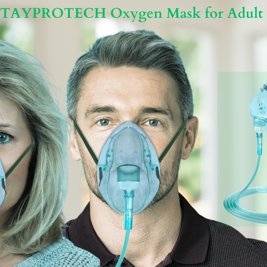 oxygen mask for adult, adult oxygen mask, oxygen mask with tubing. medical oxygen mask