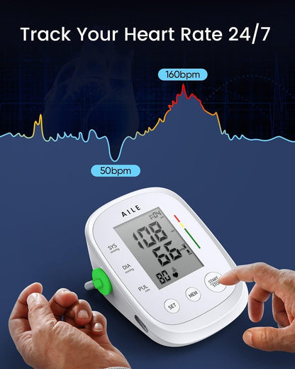 Automatic Blood Pressure Monitor Digital Large Display Large Cuff Pulse/HR Detection Reliable Fast Results CE Approved