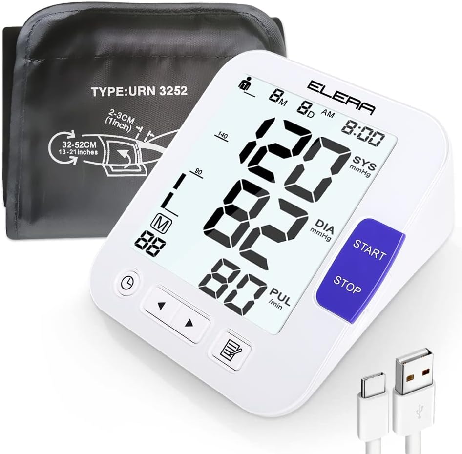 Automatic Blood Pressure Monitor Digital Large Display Extra Large Cuff Pulse/HR Detection Reliable Fast Results