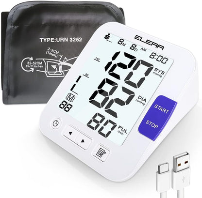 Automatic Blood Pressure Monitor Digital Large Display Extra Large Cuff Pulse/HR Detection Reliable Fast Results