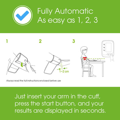 Automatic Blood Pressure Monitor Digital Large Display Extra Large Cuff Reliable Fast Results CE Approved