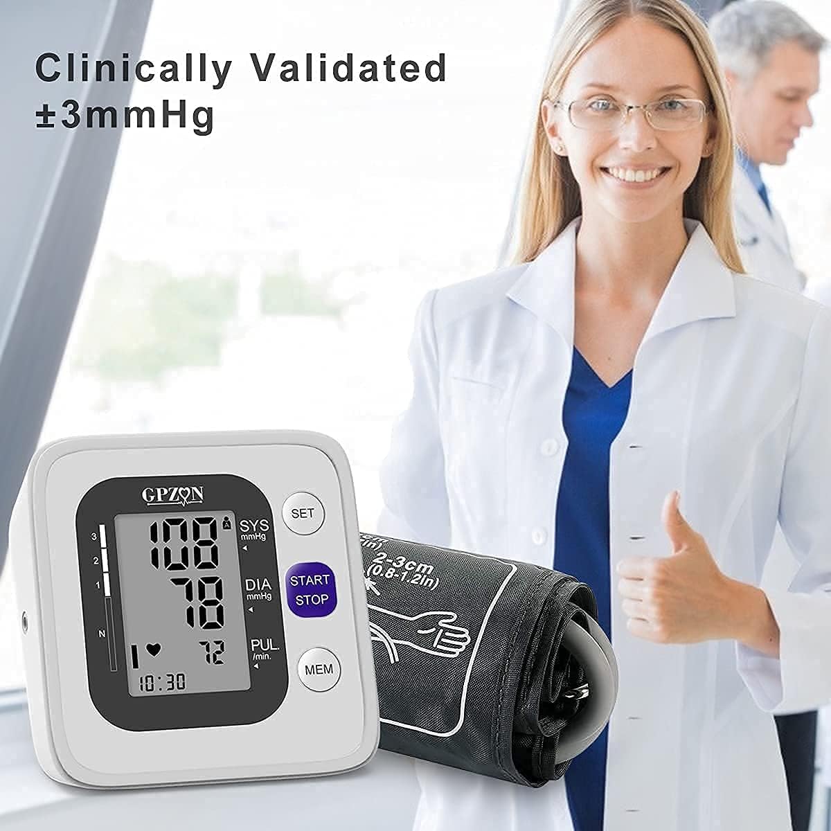 Automatic Blood Pressure Monitor Digital Large Display Extra Large Cuff Reliable Fast Results CE Approved