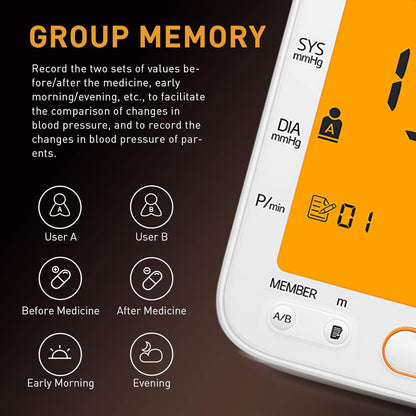 Automatic Blood Pressure Monitor Digital Large Display Extra Large Cuff Reliable Fast Results