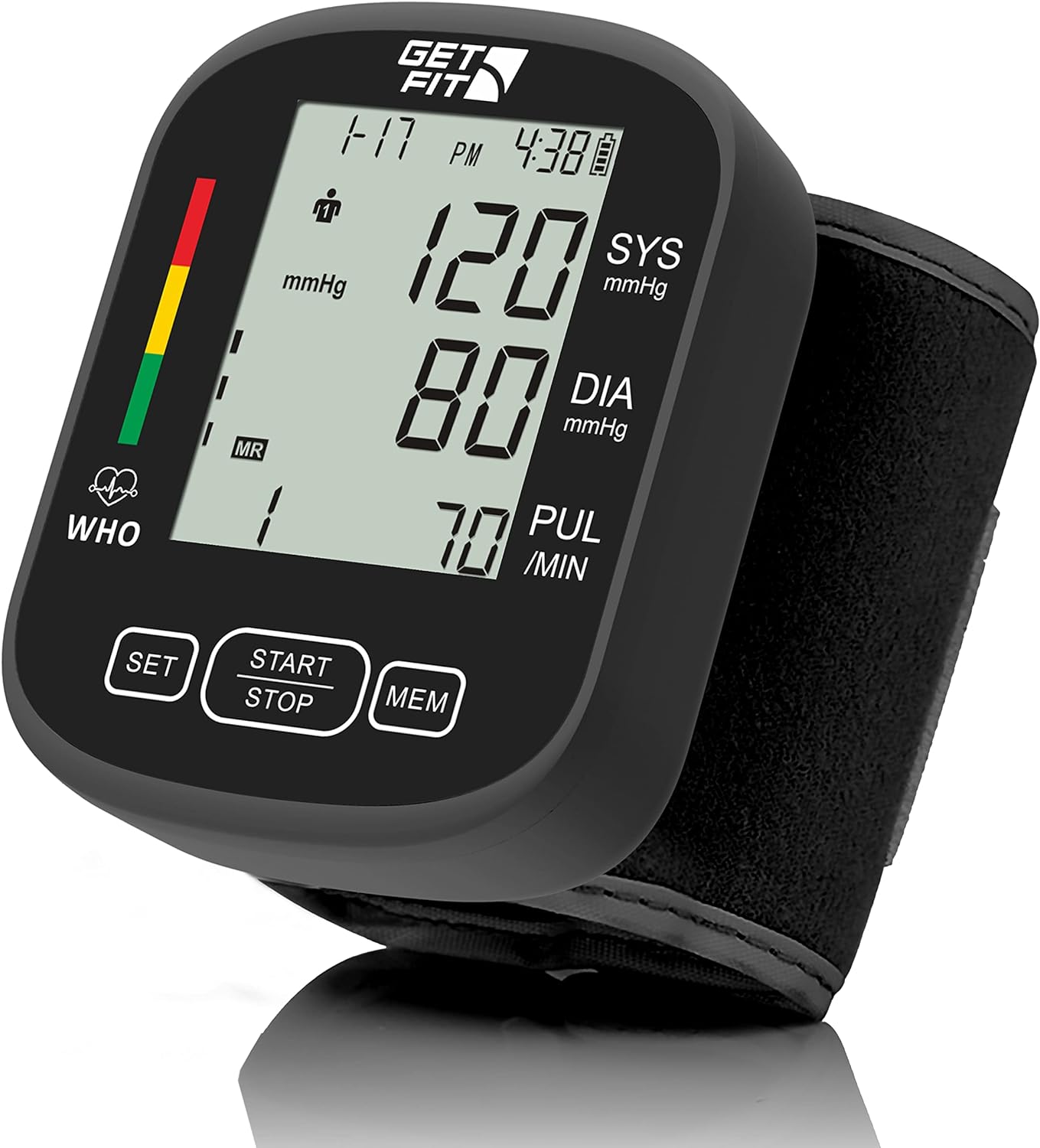 Automatic Wrist Blood Pressure Machine Adjustable Cuff Large LCD Screen Pulse Detection Reliable Quick Results