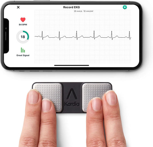 Portable ECG Monitor Bluetooth EKG Heart Tracker Device Accurate Fast Results Single Lead with AFib Detection