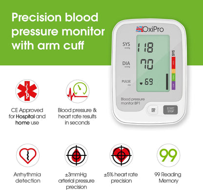 Automatic Blood Pressure Monitor Digital Large Display Extra Large Cuff Reliable Fast Results CE Approved