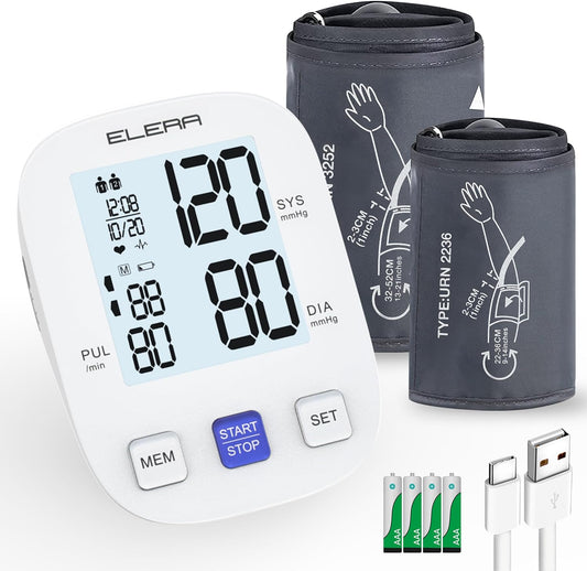 Automatic Blood Pressure Monitor Digital Large Display Two Sizes Arm Cuff Reliable Fast Results