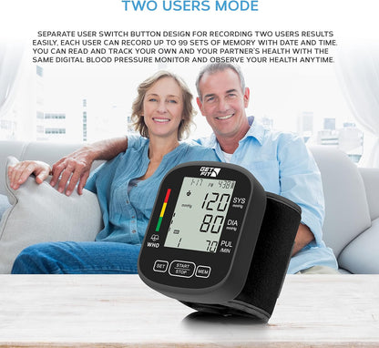 Automatic Wrist Blood Pressure Machine Adjustable Cuff Large LCD Screen Pulse Detection Reliable Quick Results